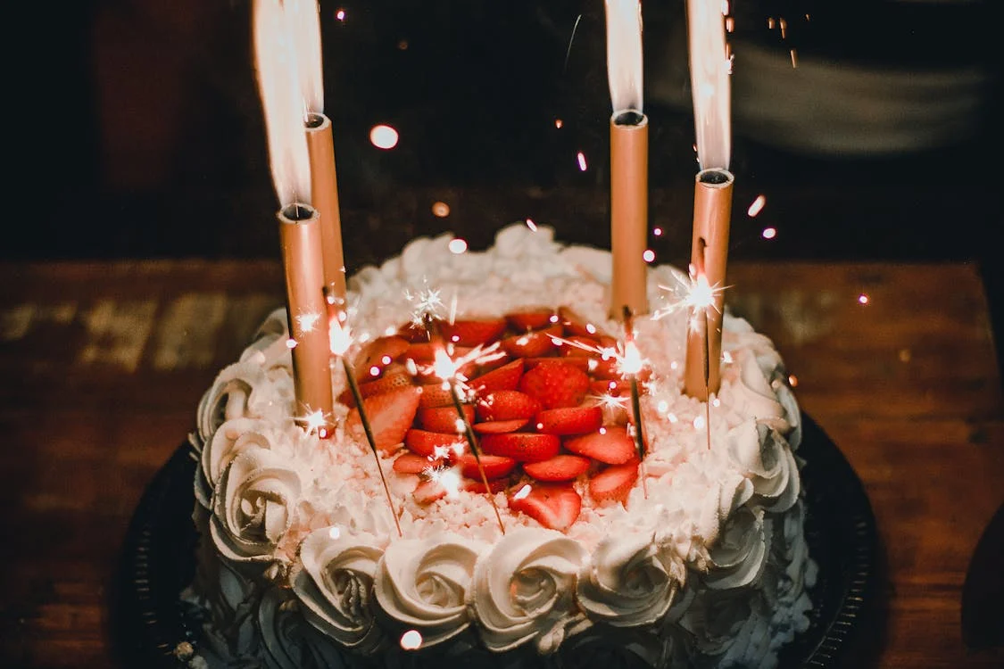 Foto di una torta di compleanno